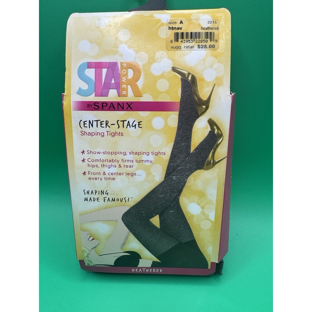 Spanx Star Power Center Stage Heathered Navy Shaping Tights Size A (95-125 lbs)